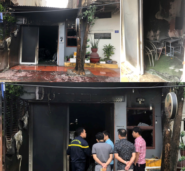 Kịp thời cứu một người ra khỏi đám cháy nhà dân ở Đằng Giang, quận Ngô Quyền